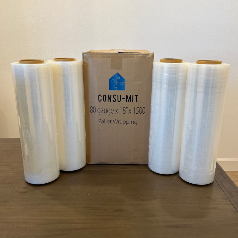80 Gauge Pallet Wrap (18 in. x 1500 ft.) – 4 Rolls