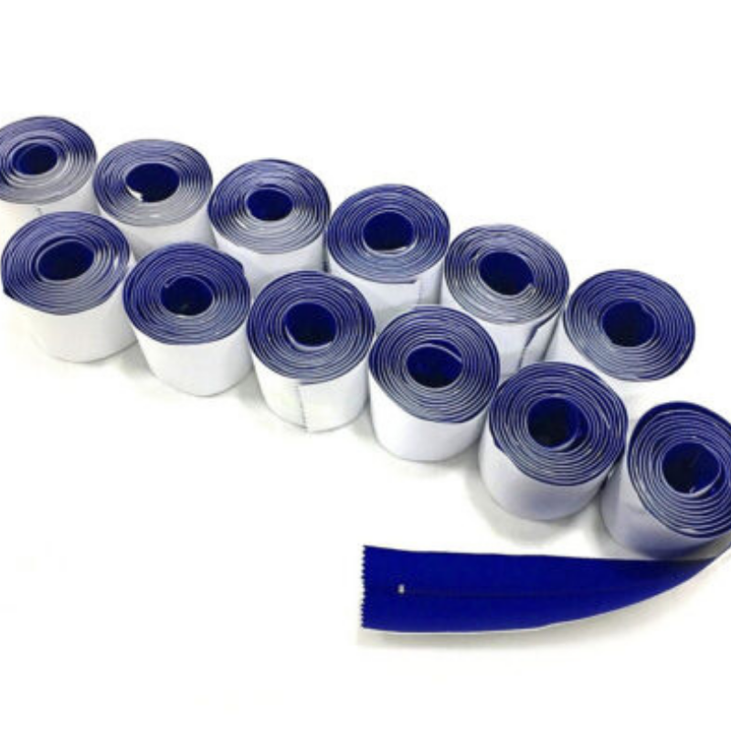 Heavy-Duty Adhesive Blue Zippers - 12 Pack